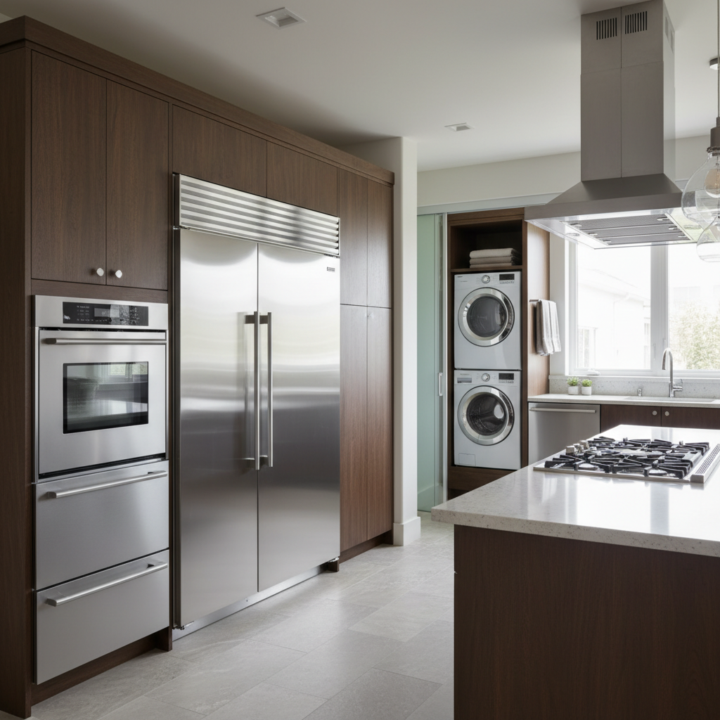 Premium household appliances in a luxury home environment